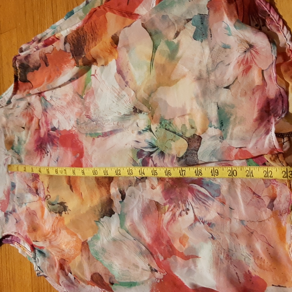 Roz & Ali Tropical Print Top Size M - Picture 5 of 13